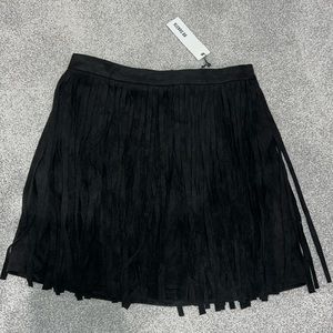 BB Dakota black fringe skirt